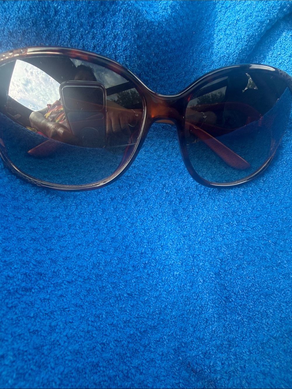 Panama Jack. Classic Oversized Women's Sunglasses - Brown. Gold trim.  Beautiful